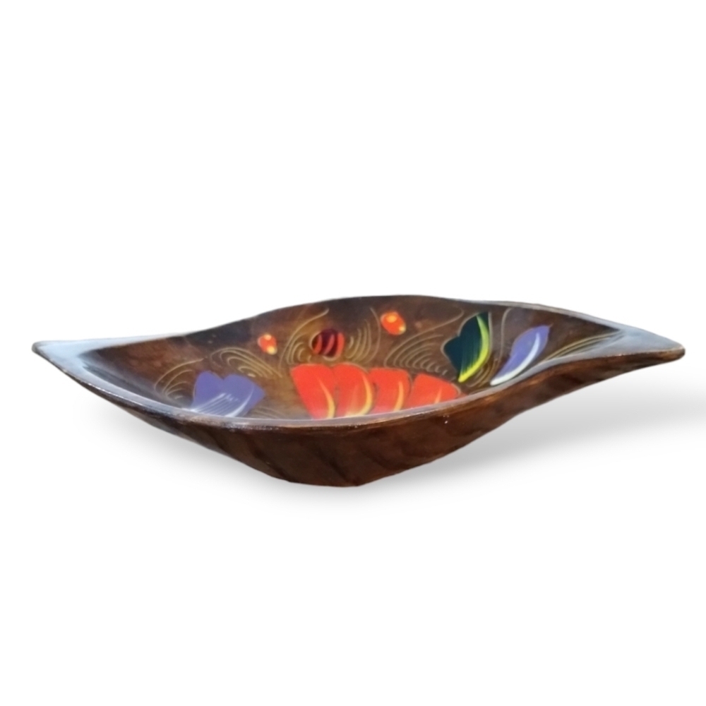 1950s Mexican Folk Art Handcrafted Wood bowl